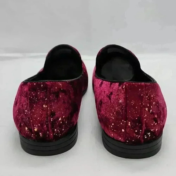 NWT Stacy Adams Men's Stellar Plain Toe Glitter Slip-On Shoes Burgundy Size 9.5 - Picture 4 of 9